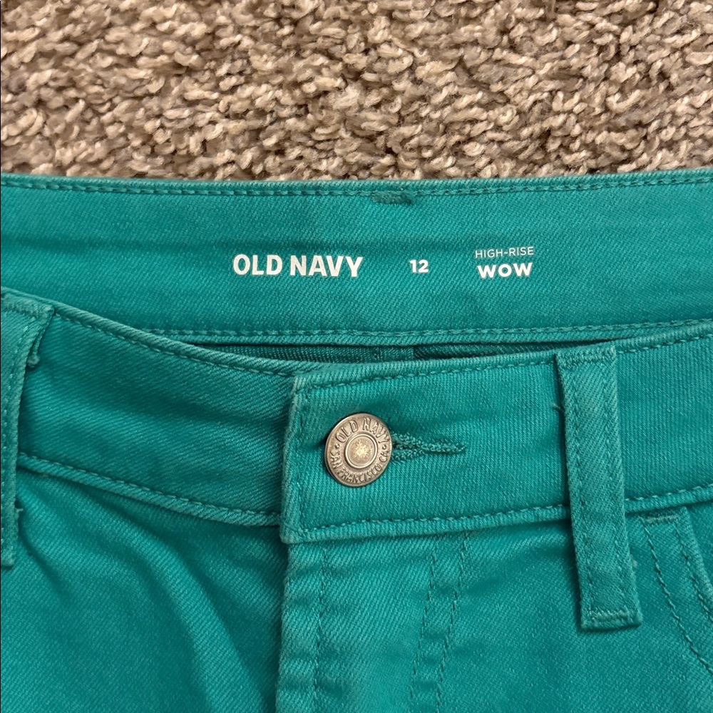 Old Navy Teal Jean Shorts - Picture 2 of 3